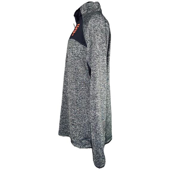 San Francisco 49ers Fanatics Large Heather Gray 1/4 Zip Pullover Jacket NFL - Picture 3 of 10